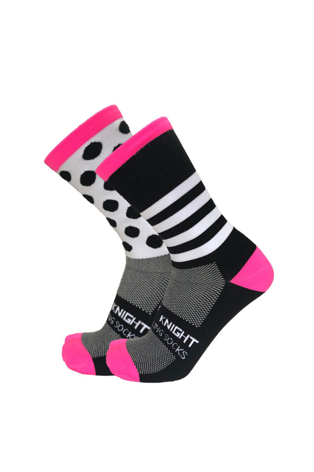 YD-black New Stripe Dot Cycling Socks Top Quality Professional Brand Sport Breathable Bicycle Sock O
