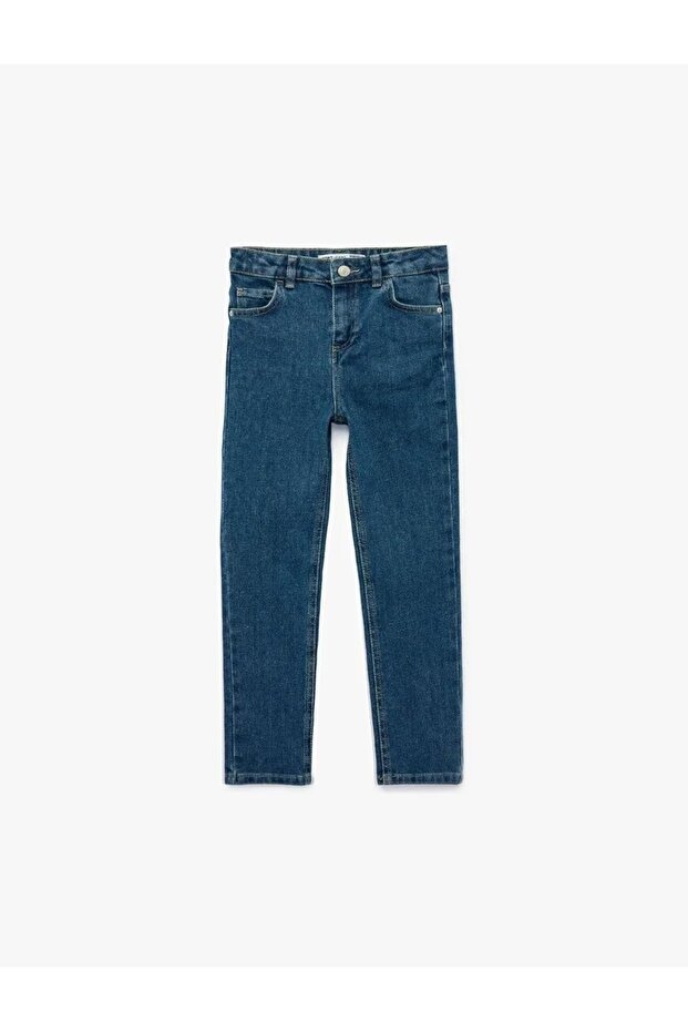Buy Denim Pants with Adjustable Elastic Waistband Pockets