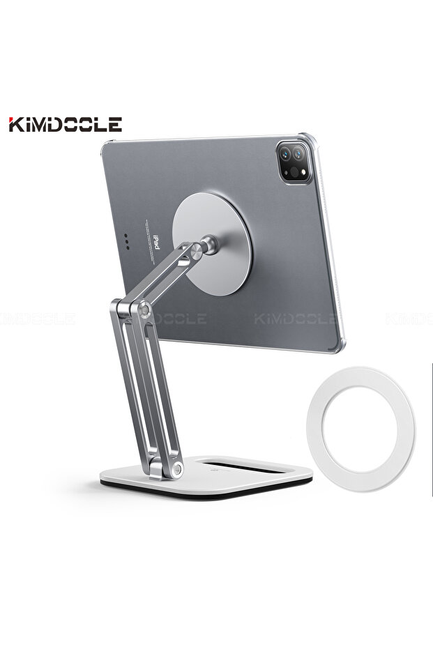 حامل لوحي مغناطيسي معدني من Kimdoole باللون الأبيض، حامل قابل للطي، يدعم جهاز iPad Air Pro 12 Mini ...