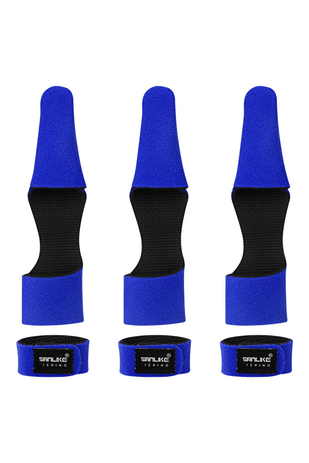 blue SANLIKE 6pcs Fishing Rod Protective Sleeve Set Reusable Elastic Cable Tie Protective Cap Neopre