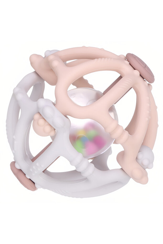 Brown Removable Rattle & Sensory Teether Bed Bell Silicone Montessori Ball Newborn Baby Toys Childre