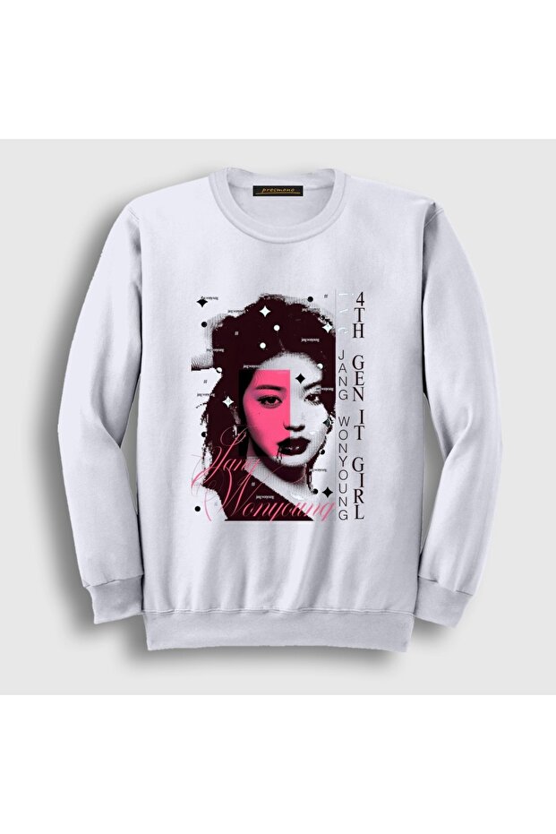 سويت شيرت أبيض للجنسين من Jang Wonyoung V2 K-Pop IVE 620021tt