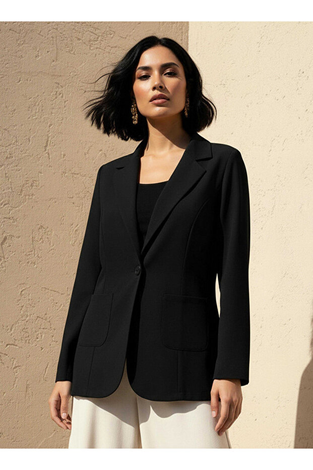 Women Single Button Blazer