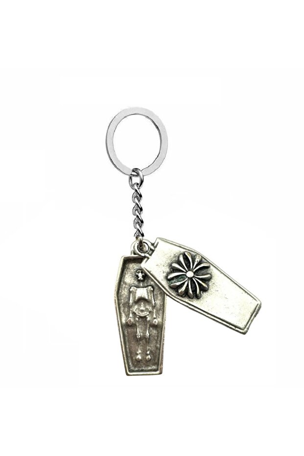 Unisex Keychain with Skeleton Coffin Figure – Gothic and Mystical Design