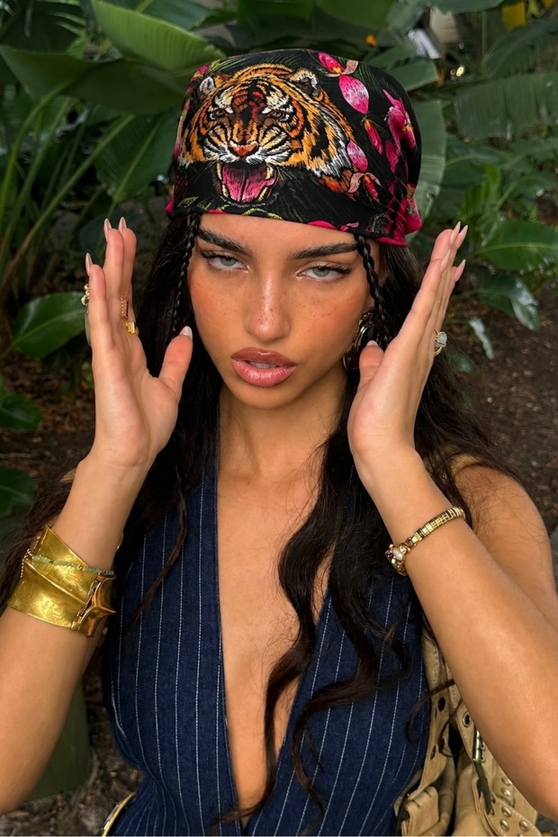 Patterned Women's Bandana Scarf 50X50Cm