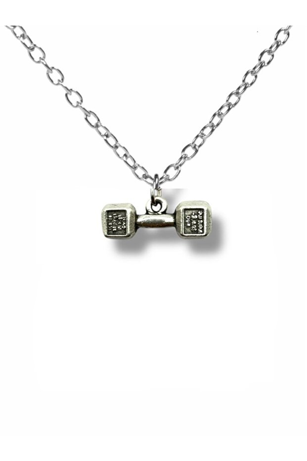 Strength and Zeal – Unisex Necklace with Dumbbell Figure (60 cm Chain)
