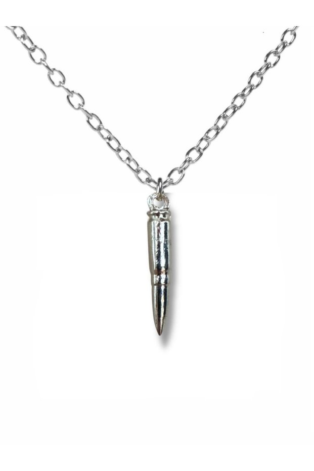 Bullet (Lead) Figured Necklace – Silver Color Military Style Unisex Metal Jewelry