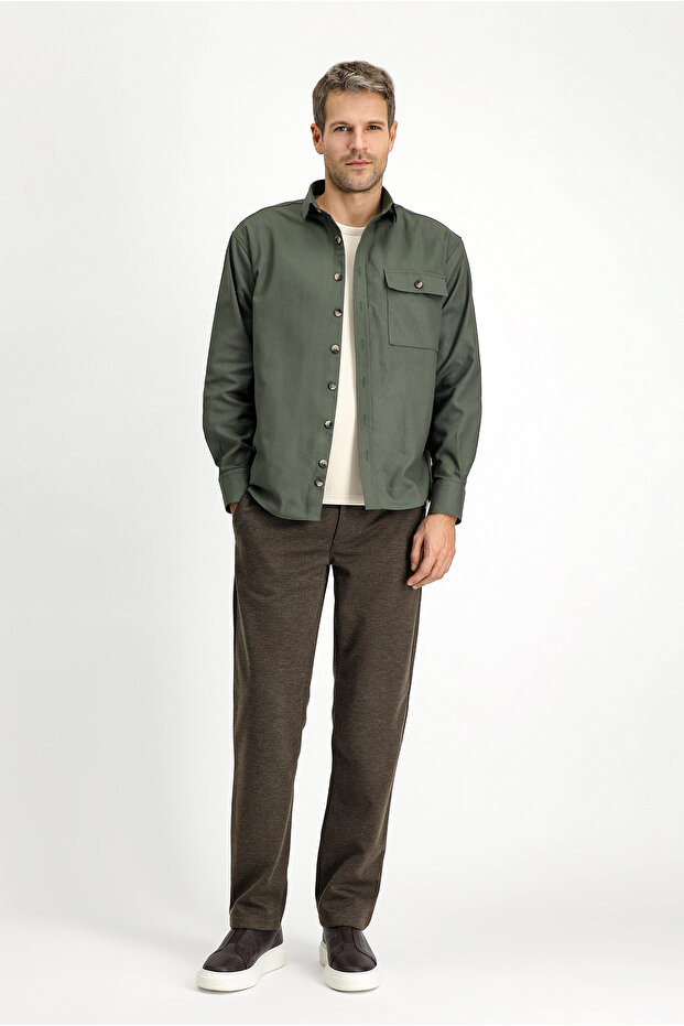 Long Sleeve Oversize Patterned Cotton Shirt / Coat