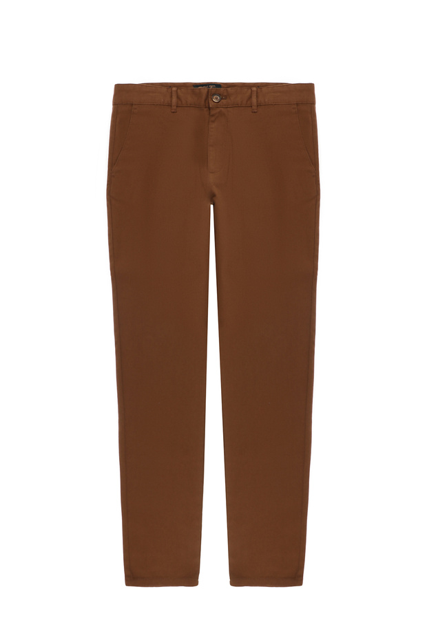 Regular Fit Standard Cut Patterned Lycra Canvas / Chino Trousers