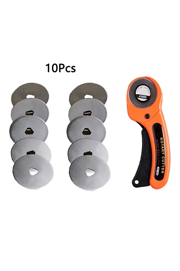 Cutter with 10 blade Rotary Cutter 45mm Card Paper Sewing Quilting Roller Fabric Cutting Tailor Scis