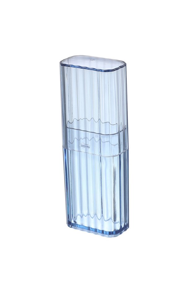 Blue 1pc Portable Transparent Storage Box, Practical Toothpick Cotton Swab Case for Travel or Busine