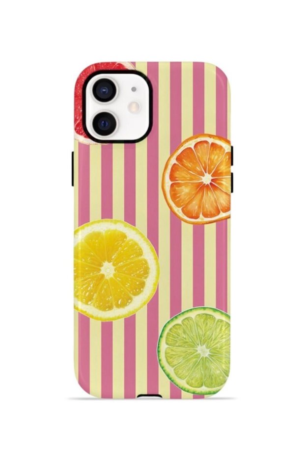 iPhone 12 Vorian Double Layer Case Citrus Fiesta Stripe