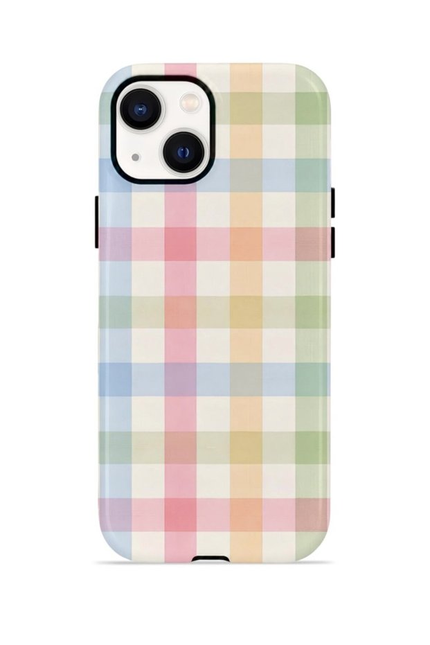 iPhone 15 Plus Vorian Double Layer Case Pastel Gingham