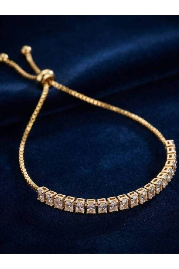 Zircon Stone Gold Color Plated Women's Waterway Bracelet