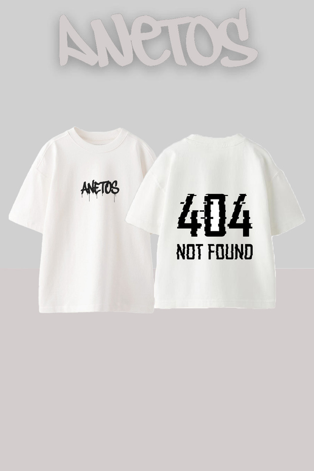 Error Message 1 Design Back Printed Cotton White Oversize T-Shirt