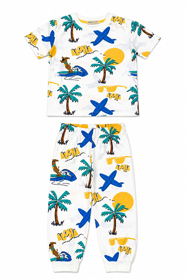 Patterned Boy's Pajama Set - 2