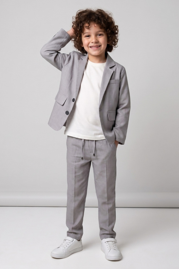 Gray T-Shirt and Jacket Boys' Set - Kane