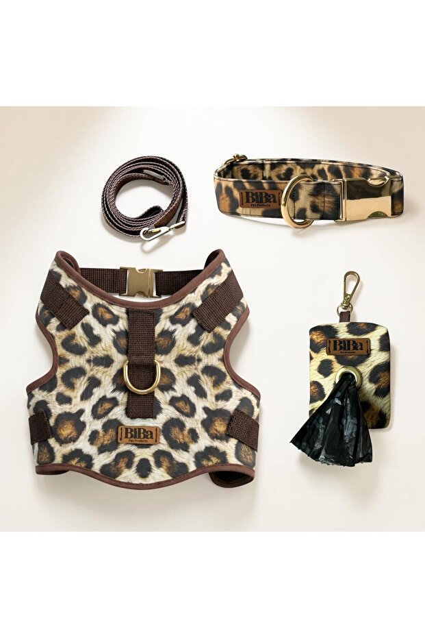 Leopard Dog Collar Travel Set - 4 Pieces