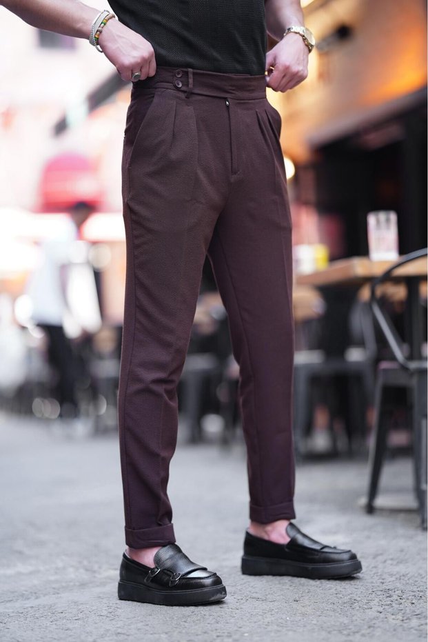 Special Edition 100% Seersucker Fabric Modern Fit Fabric Trousers
