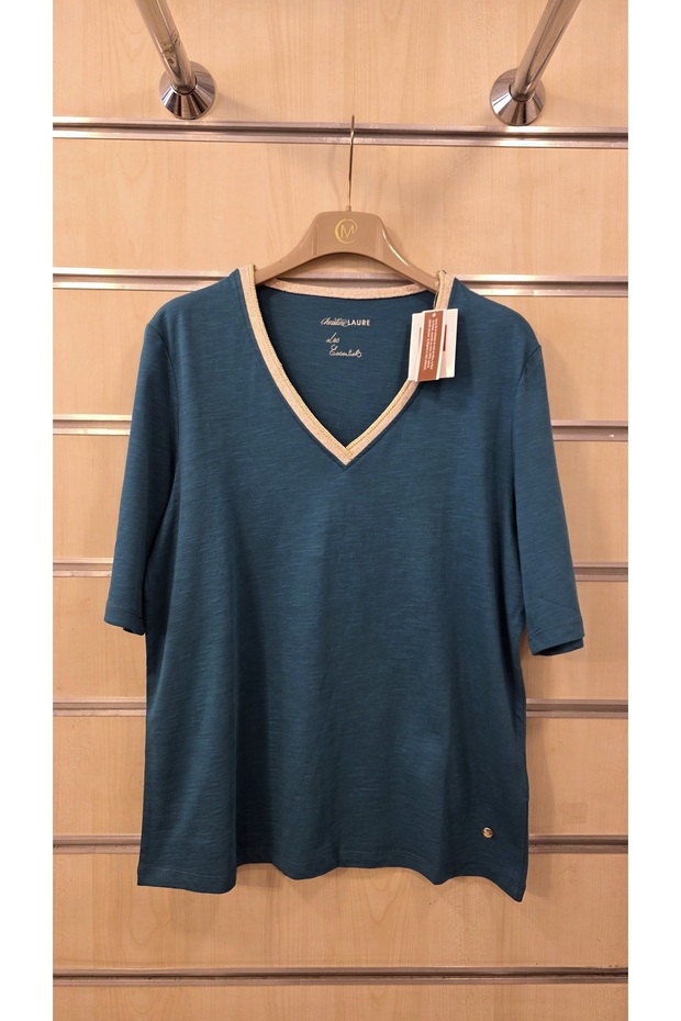 Women's Combed Cotton Blouse V-Neck Cotton