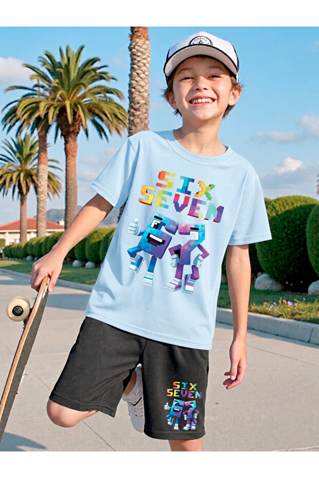 Six Seven Printed Boys' Shorts Set, 67 Designs