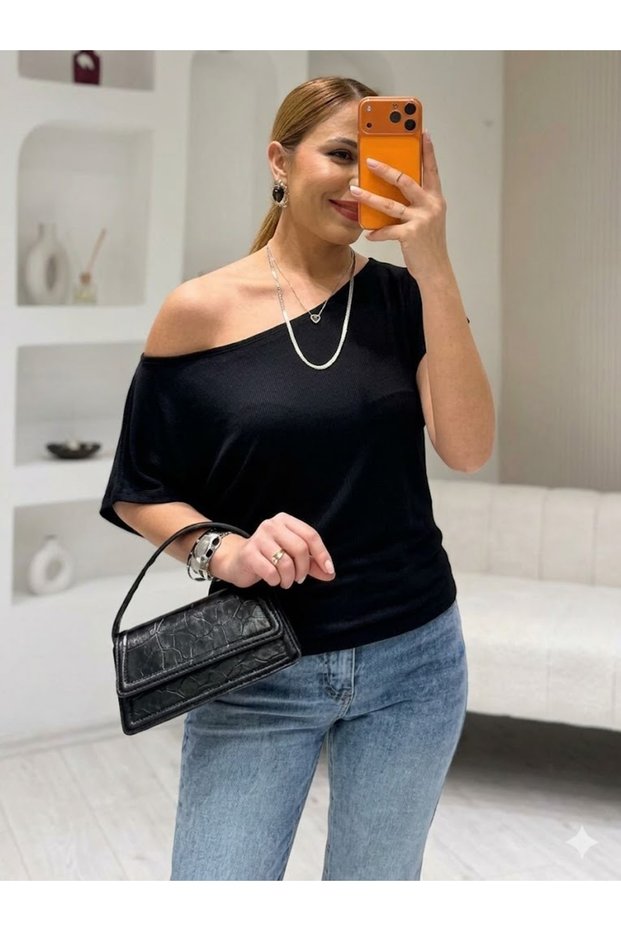Boat Neck Short Sleeve Stylish Women's Buluz