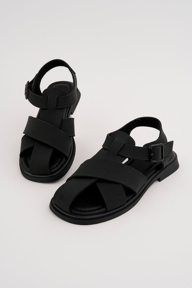 Kcl-Y03 Flat Sole Belt Buckle Sandals