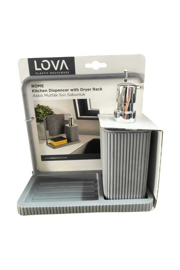 Kitchen Liquid Soap Dispenser with Hanger - Kitchen Cloth Hanger, Sponge Container - Kitchen Sink Set