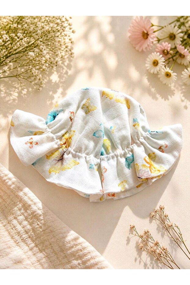 100% Cotton Double-Layered Muslin Baby Hat (Suitable for 6 Months - 2 Years - Elasticated)