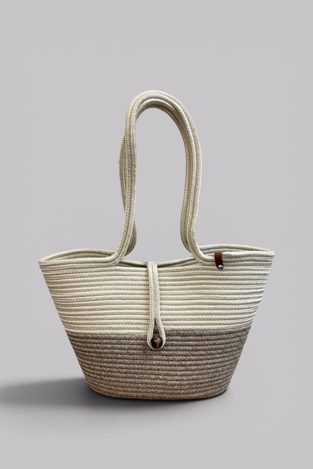 Havana Beaded Nature-Respectful Straw Jute Beach Bag - Contribute to Your Style and the World!