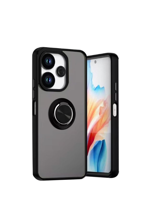 Xiaomi Redmi 13 4g Case with Camera Protection, Ring Holder, Magnetic Stand, Frosted Back Cover