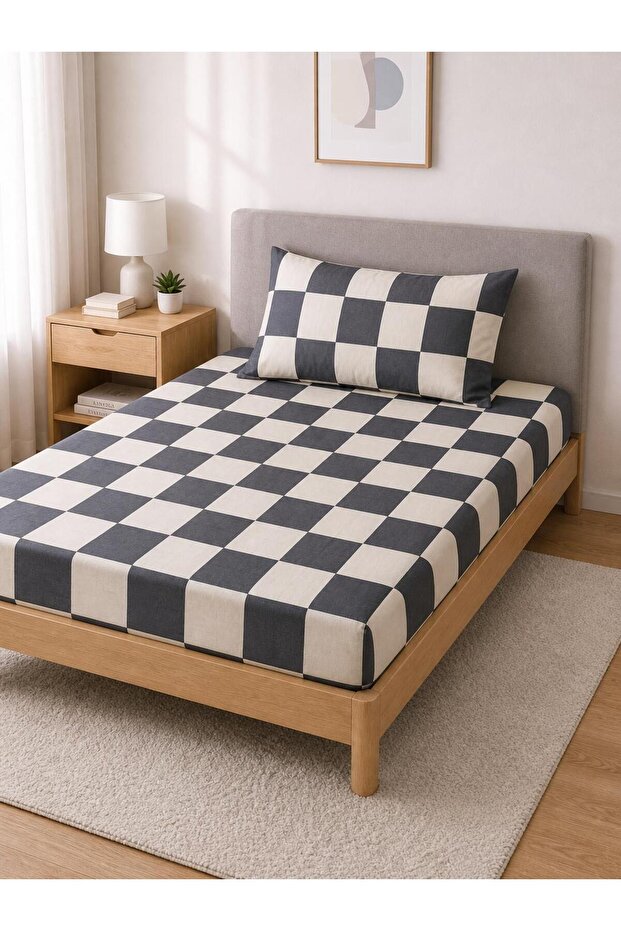 Uykulife Dama Pattern Single Size Elastic Sheet Set