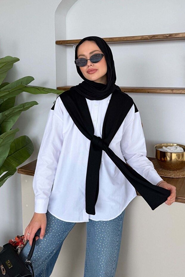 Scarf Shirt White