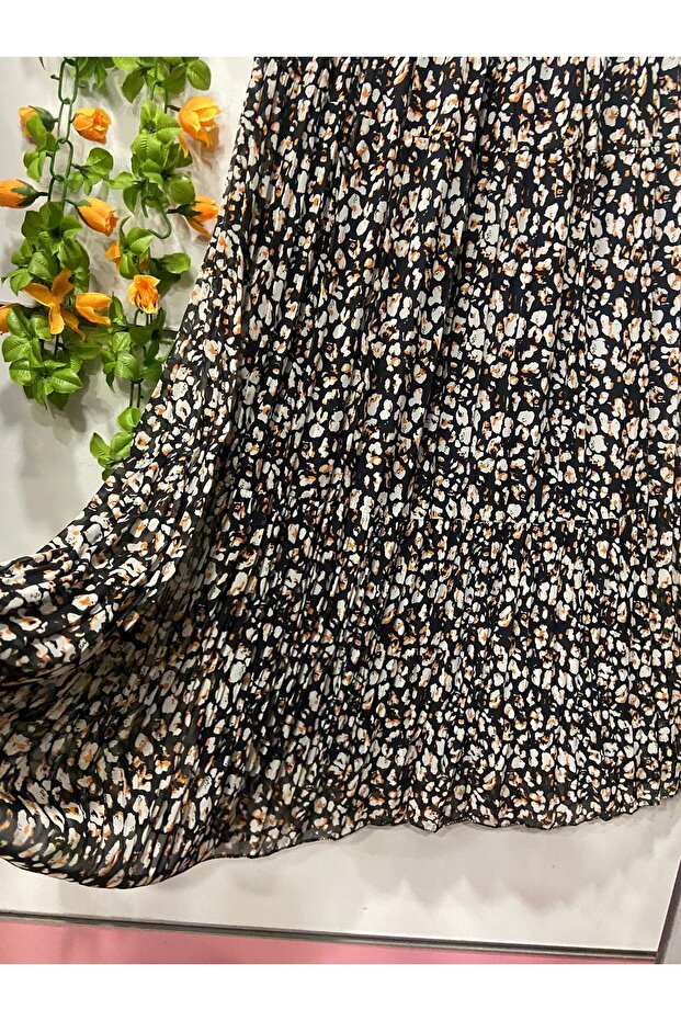 Patterned layered chiffon skirt lined - 2