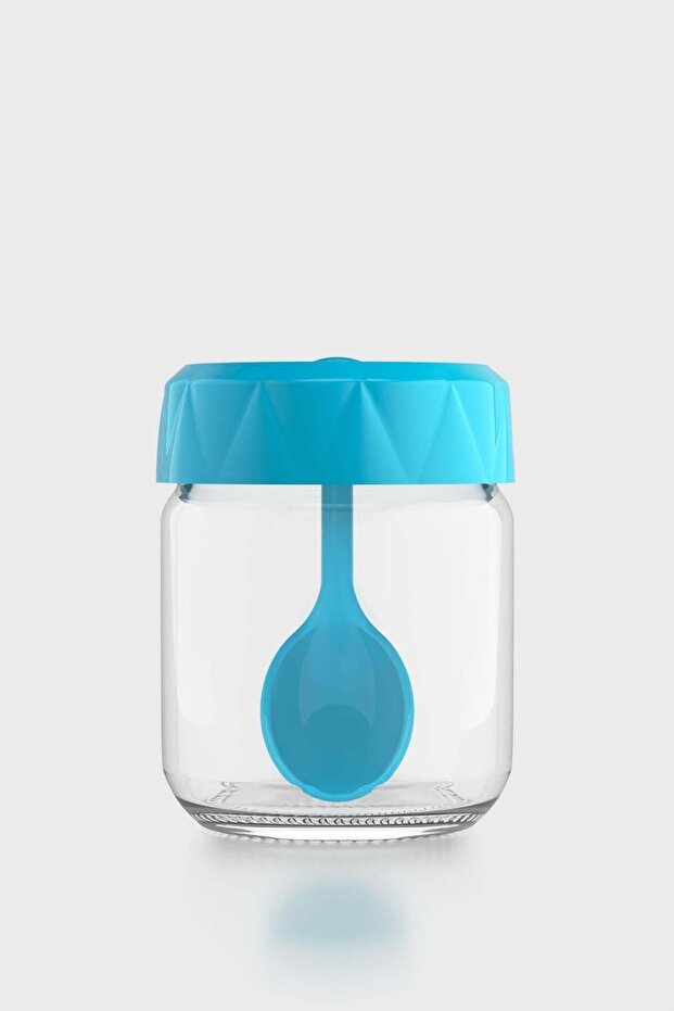 Lexa 210 ml Glass Spice Jar with Spoon 161019 Turquoise