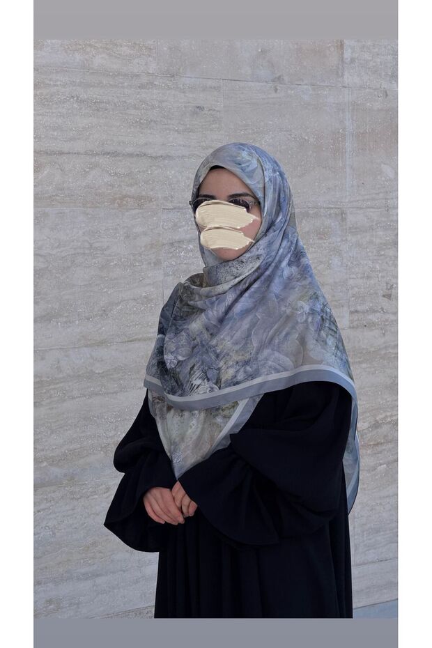 Cotton Soft Alâ Pattern Scarf-Silver - 4