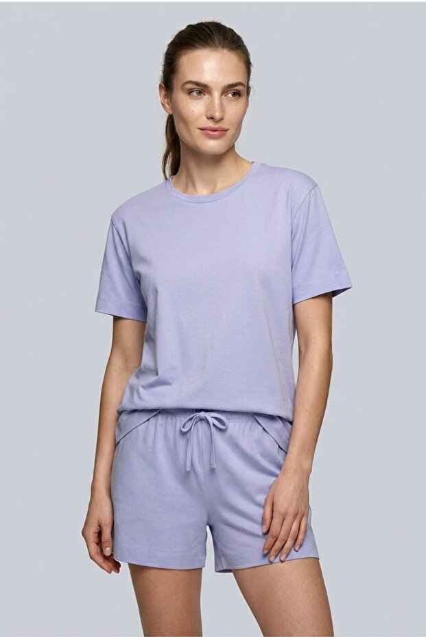 Women's 100% Cotton Shorts Pajama Set Lilac