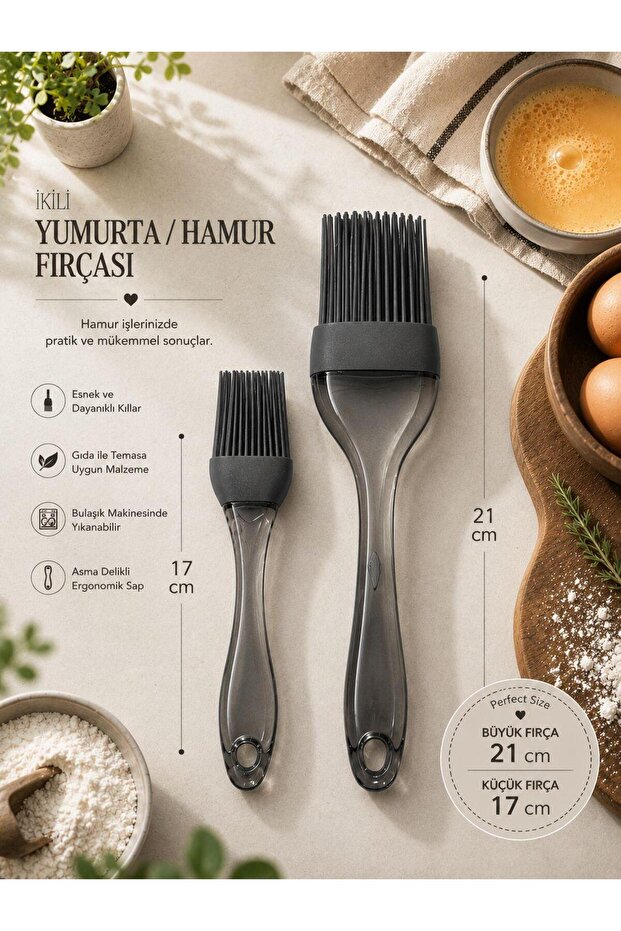 2-Pack Silicone Egg and Sauce Brush Anthracite