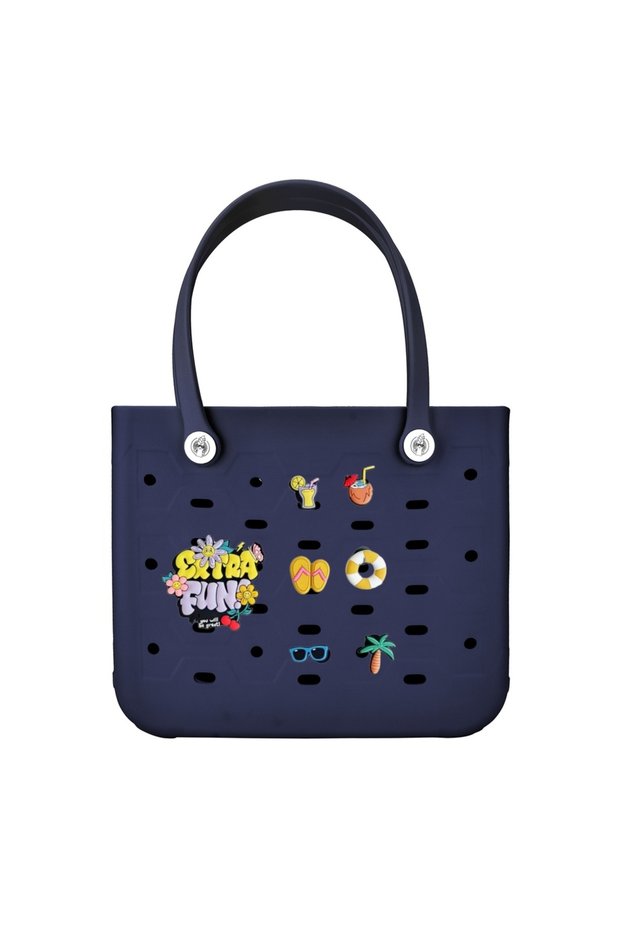 L 36x14x31cm Navy Blue L Large Beach Bag EVA Waterproof Beach Travel Picnic Storage Basket Women's
