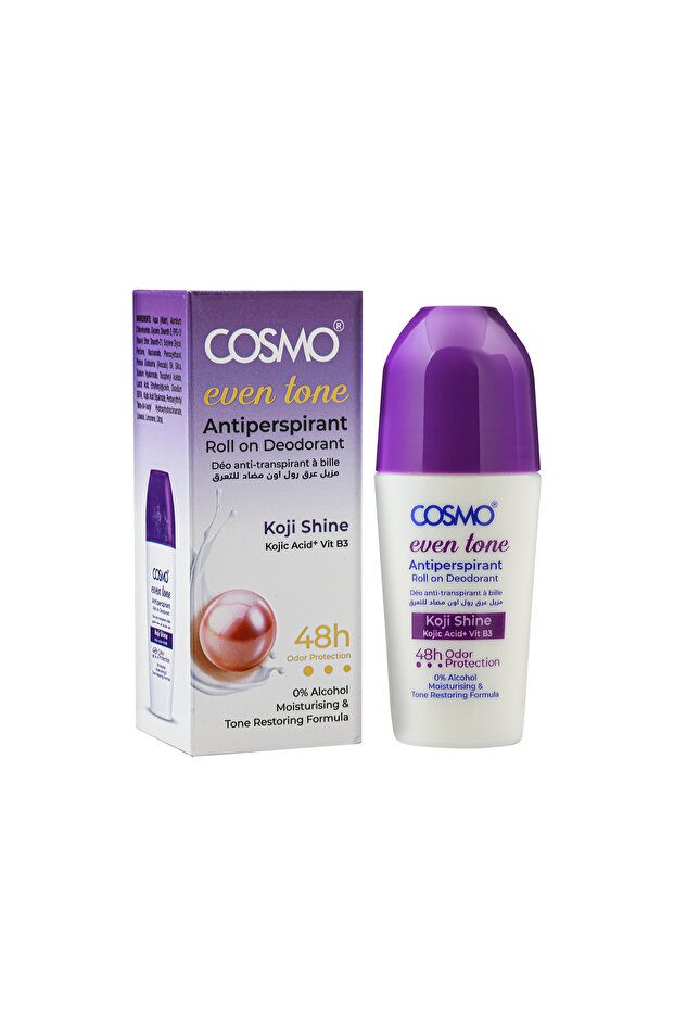 COSMO Hydra Boost Even Tone Roll-On Deodorant – 50ml | Hydrating Formula, Quick Dry, Alcohol-Free, Brightens Underarms, Long-Lasting Odor & Sweat Protection (50ml, Koji Shine)
