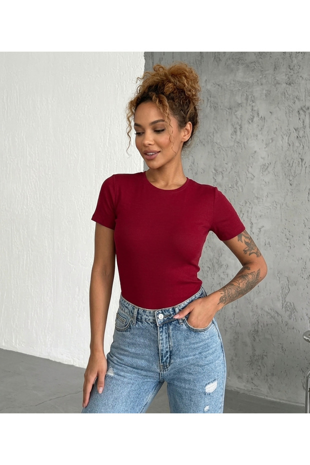 Viscose Fabric Short Sleeve Crew Neck T-Shirt