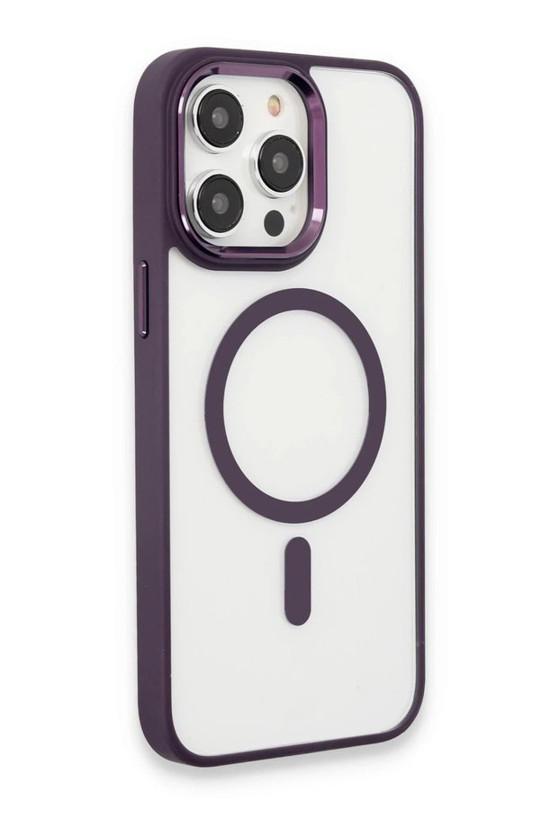 Ilkeshop New iPhone 15 Pro Max Case Room Magneticsafe Silicone - (190031) Deep Purple