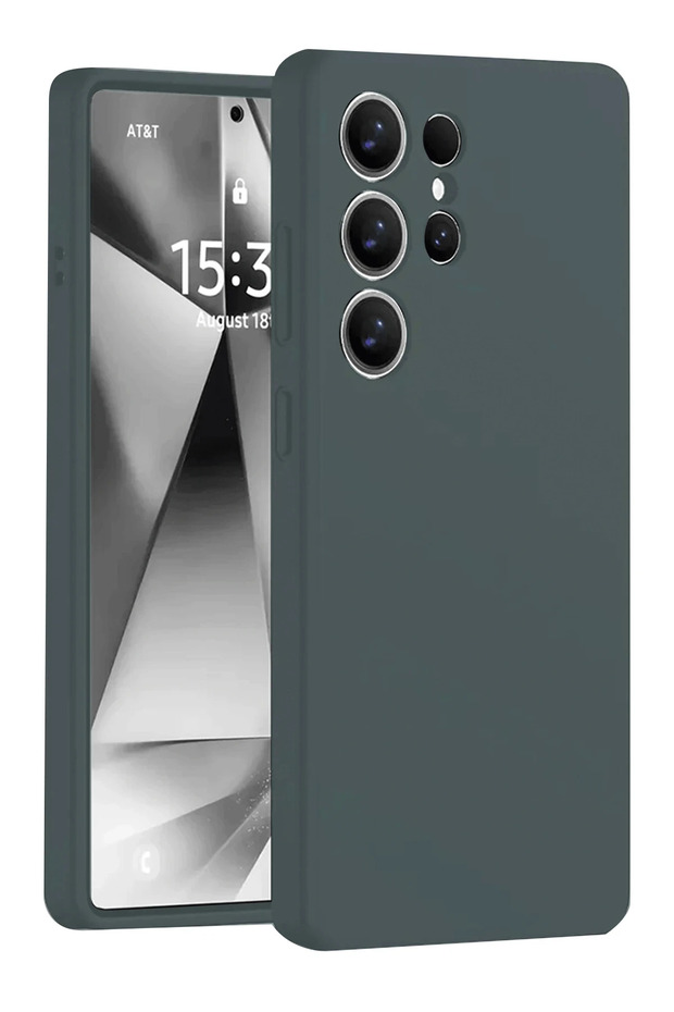 Ilkeshop New Galaxy S25 Ultra Case Nano Inside Velvet Silicone - (180321) Dark Green