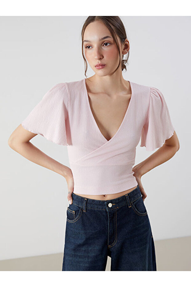 Double Breasted Collar Women's Blouse