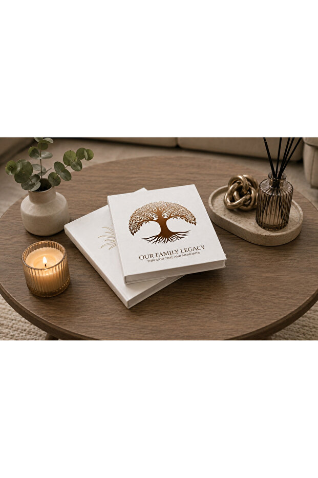 Set of 2 Decorative Book Boxes Thin Magazine Box Set (Tree of Life and Sun)