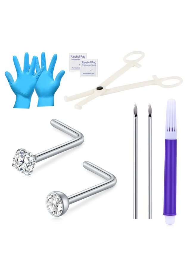 9 Pieces Set 9pcs Nose Rings For Woman and Man Stainless Steel Nose Septum Cartilage Tragus Earrings