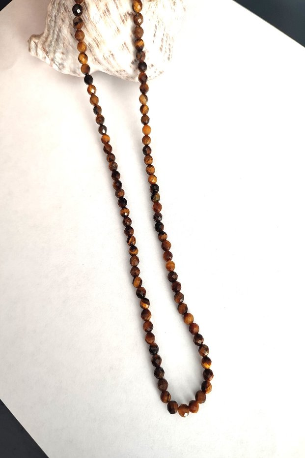Certified 3 mm Faceted Amethyst Natural Stone Necklace