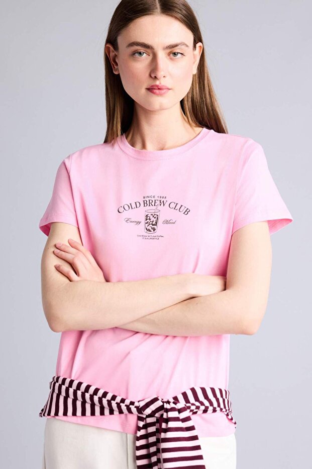 100% Cotton Regular Fit Crew Neck Printed Combed Cotton Short Sleeve T-Shirt H8701Ax26Sm