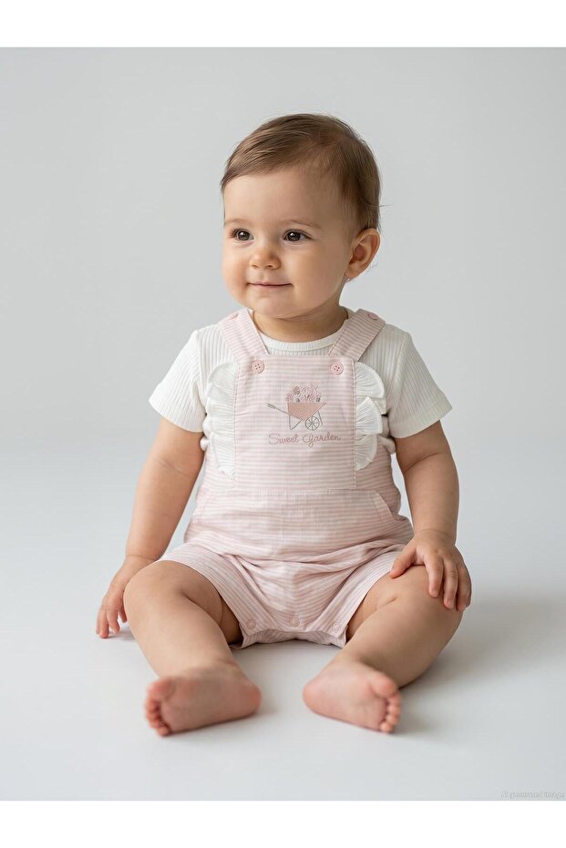 Sweet Garden 3-9 Months Set Slopet - Ecru