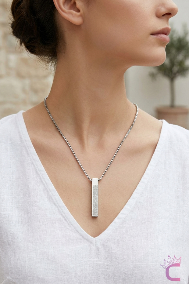 Ayetel Kürsi Stainless Steel Necklace with Silver Venetian Chain - Women's Men's Gift Jewelry Accessory
